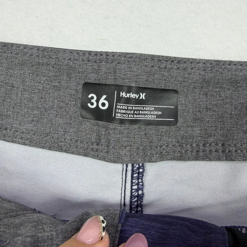 Hurley Mens Board Shorts Size 36 Colorblock Navy Red Blue Swim Trunks